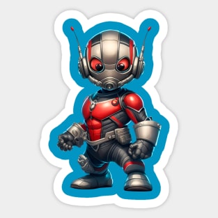 Digital Ant-Man | Close-Up Superhero | Cartoon Style Sticker